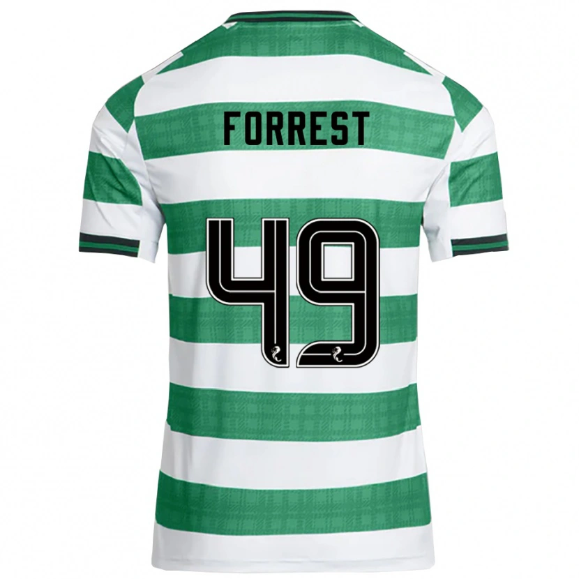Danxen Uomo Maglia James Forrest #49 Verde Bianco Kit Gara Home 2025/26 Maglietta