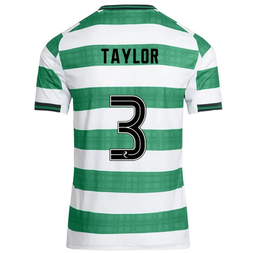 Danxen Uomo Maglia Greg Taylor #3 Verde Bianco Kit Gara Home 2025/26 Maglietta