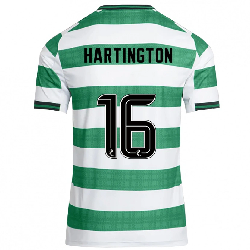 Danxen Uomo Maglia Owen Hartington #16 Verde Bianco Kit Gara Home 2025/26 Maglietta