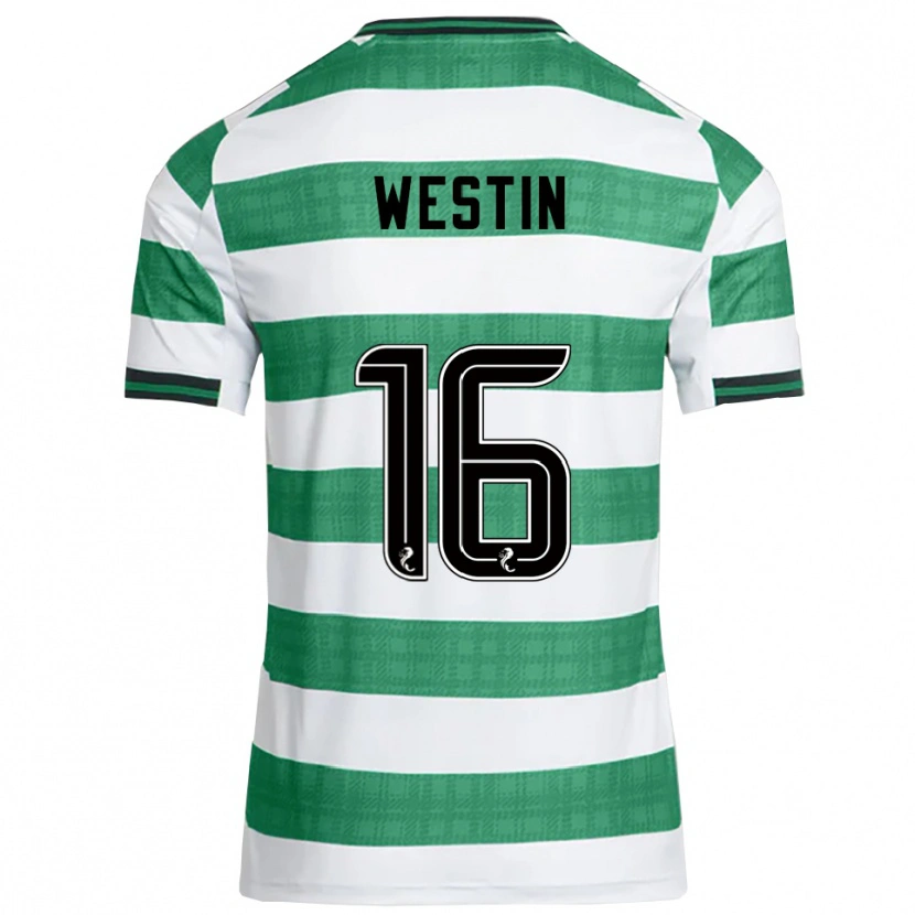 Danxen Uomo Maglia Emma Westin #16 Verde Bianco Kit Gara Home 2025/26 Maglietta