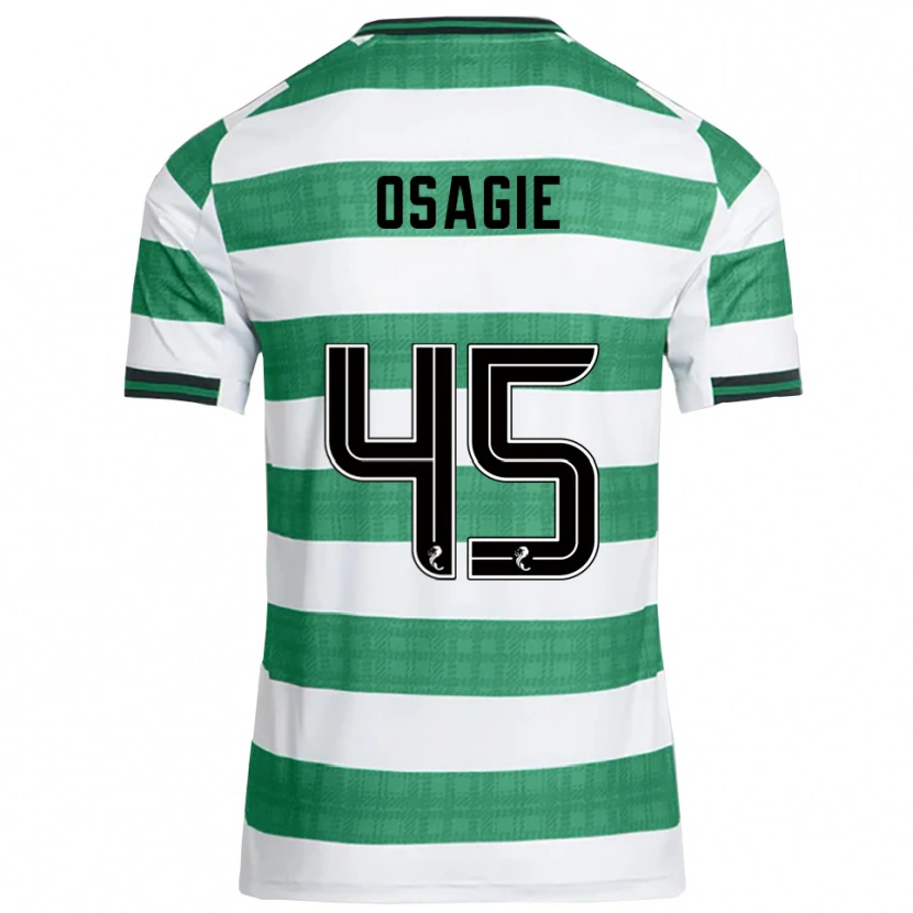 Danxen Uomo Maglia Justin Osagie #45 Verde Bianco Kit Gara Home 2025/26 Maglietta
