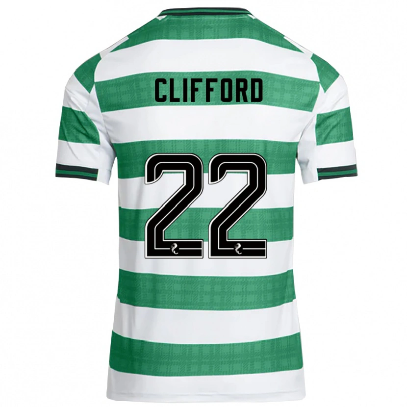 Danxen Uomo Maglia Lucy Ashworth-Clifford #22 Verde Bianco Kit Gara Home 2025/26 Maglietta