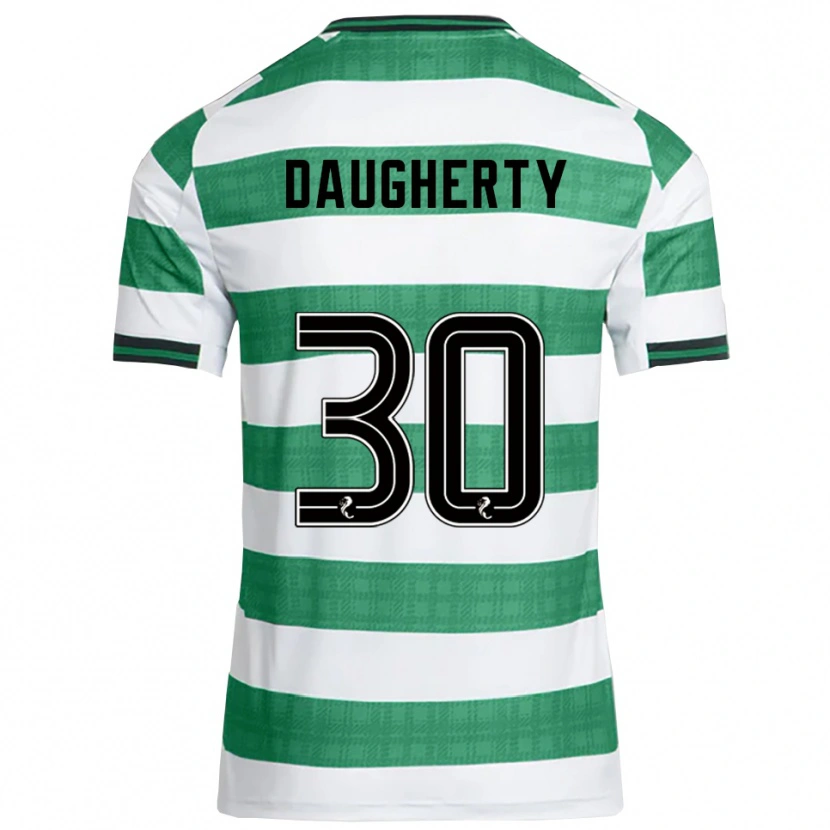 Danxen Uomo Maglia Kelsey Daugherty #30 Verde Bianco Kit Gara Home 2025/26 Maglietta