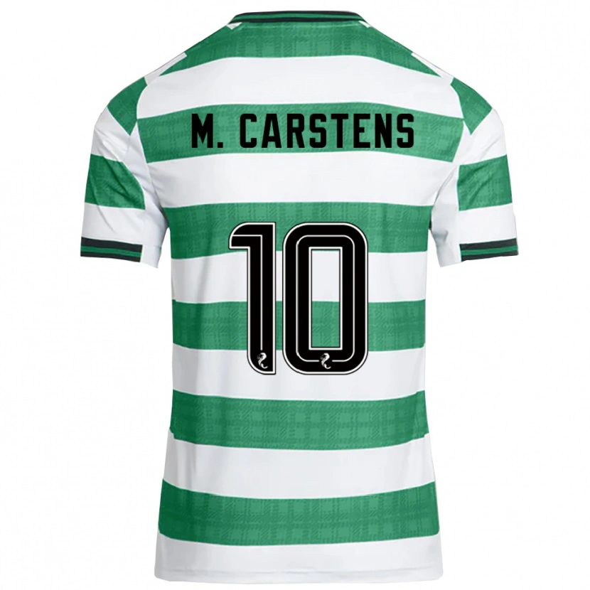 Danxen Uomo Maglia Mathilde Carstens #10 Verde Bianco Kit Gara Home 2025/26 Maglietta