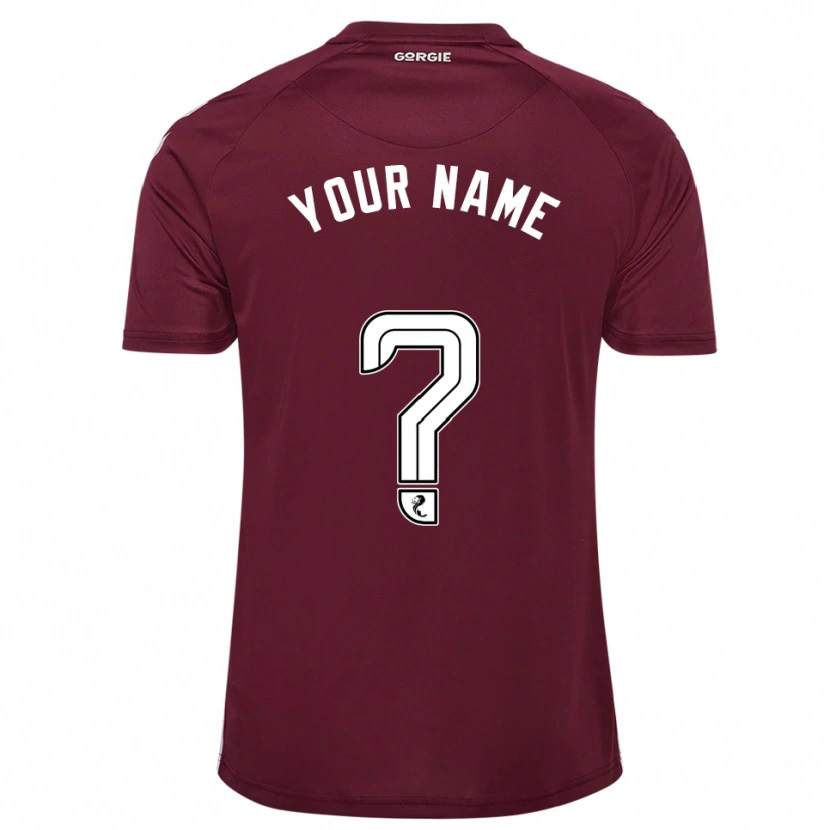 Danxen Uomo Maglia Il Tuo Nome #0 Bordeaux Bianco Kit Gara Home 2025/26 Maglietta