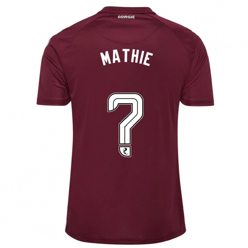 Danxen Uomo Maglia Jayden Mathie #0 Bordeaux Bianco Kit Gara Home 2025/26 Maglietta