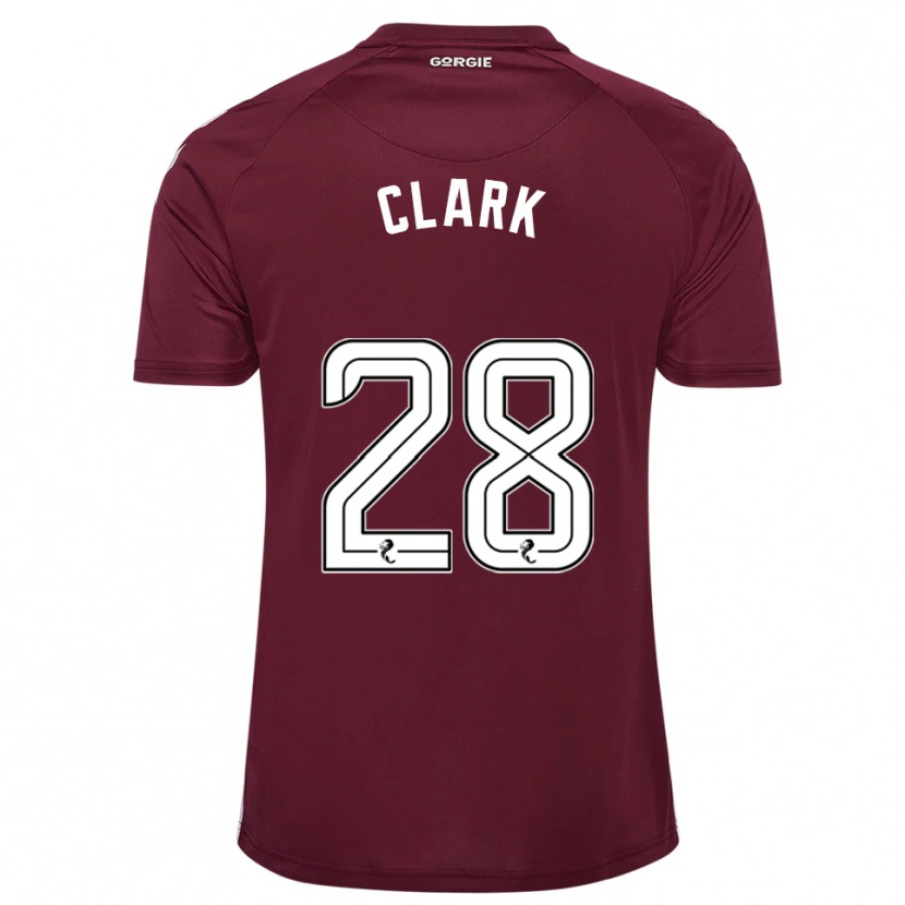 Danxen Uomo Maglia Zander Clark #28 Bordeaux Bianco Kit Gara Home 2025/26 Maglietta