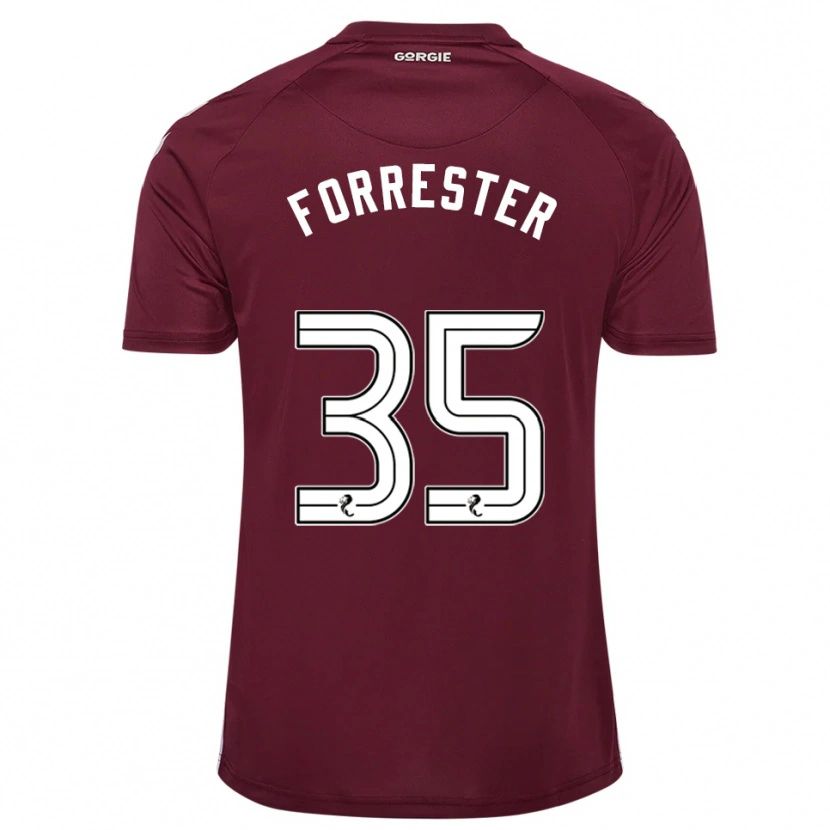 Danxen Uomo Maglia Adam Forrester #35 Bordeaux Bianco Kit Gara Home 2025/26 Maglietta