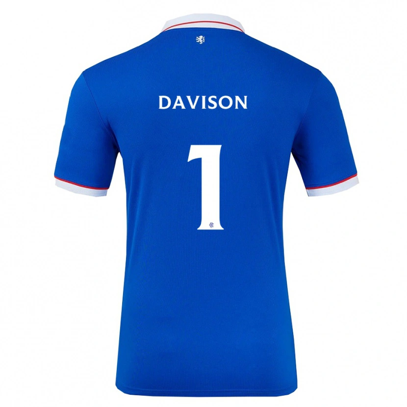 Danxen Uomo Maglia Hannah Davison #1 Blu Bianco Kit Gara Home 2025/26 Maglietta