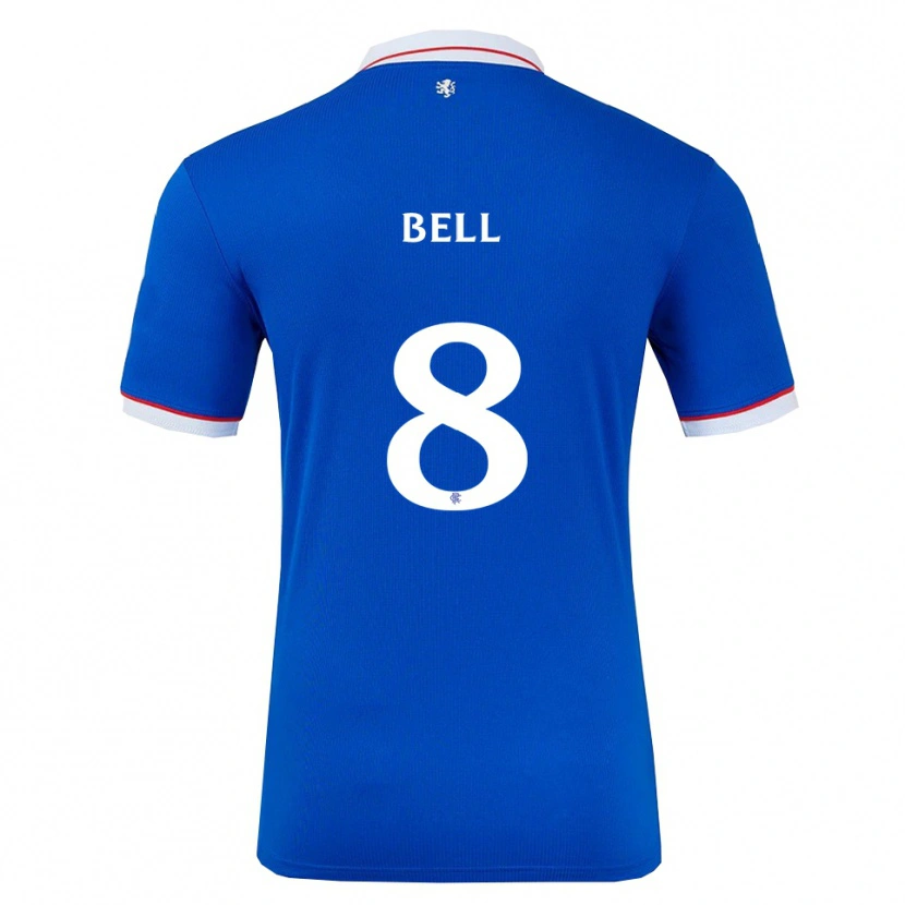 Danxen Uomo Maglia Cameron Bell #8 Blu Bianco Kit Gara Home 2025/26 Maglietta