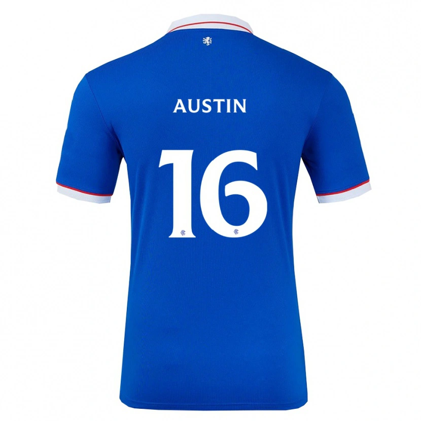 Danxen Uomo Maglia Eilidh Austin #16 Blu Bianco Kit Gara Home 2025/26 Maglietta