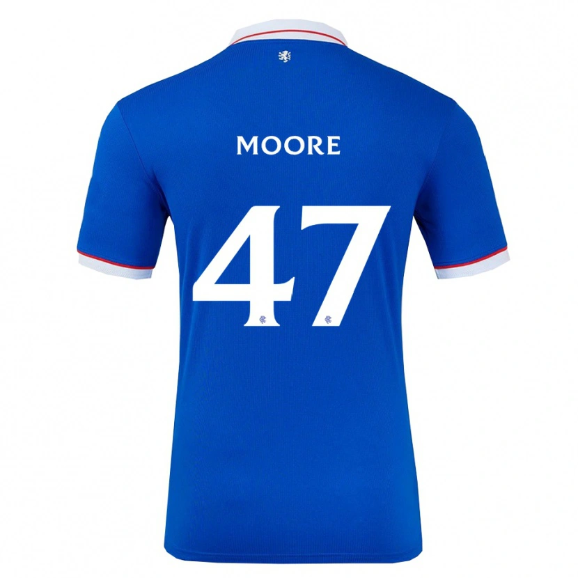 Danxen Uomo Maglia Mikey Moore #47 Blu Bianco Kit Gara Home 2025/26 Maglietta