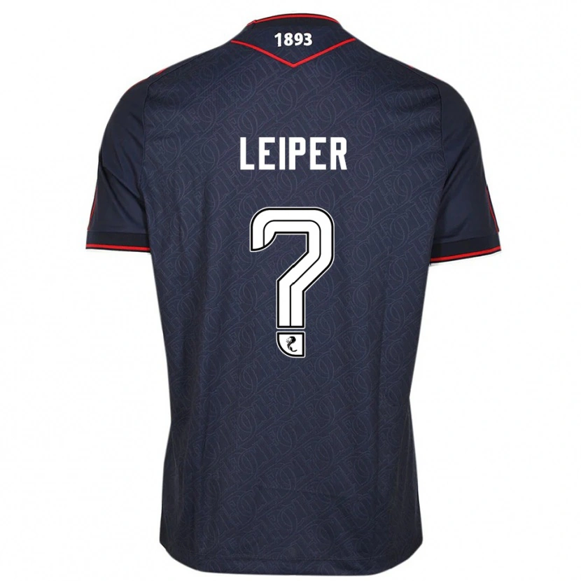 Danxen Uomo Maglia Ashton Leiper #0 Blu Navy Bianco Kit Gara Home 2025/26 Maglietta