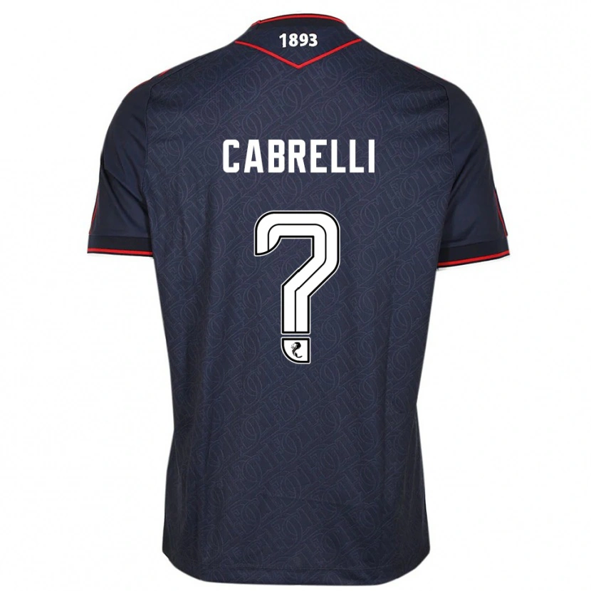 Danxen Uomo Maglia David Cabrelli #0 Blu Navy Bianco Kit Gara Home 2025/26 Maglietta