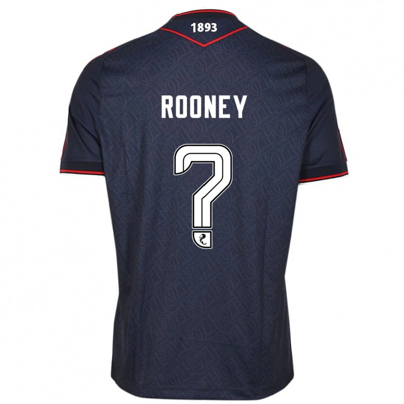 Danxen Uomo Maglia Chris Rooney #0 Blu Navy Bianco Kit Gara Home 2025/26 Maglietta