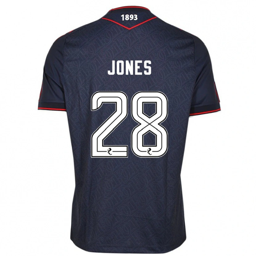 Danxen Uomo Maglia Callum Jones #28 Blu Navy Bianco Kit Gara Home 2025/26 Maglietta