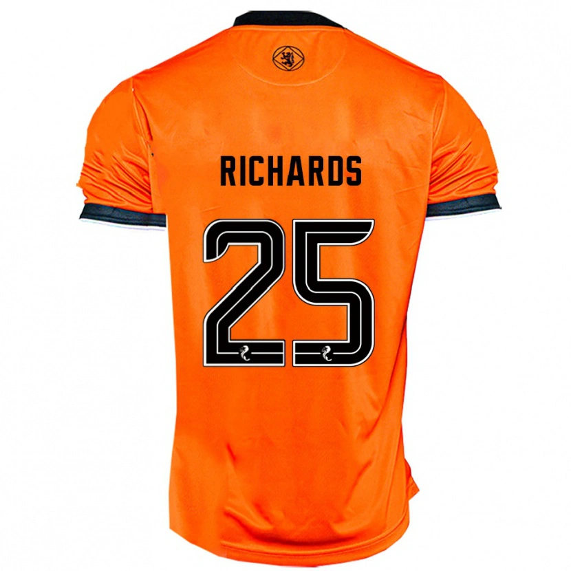 Danxen Uomo Maglia Dave Richards #25 Arancione Nero Kit Gara Home 2025/26 Maglietta
