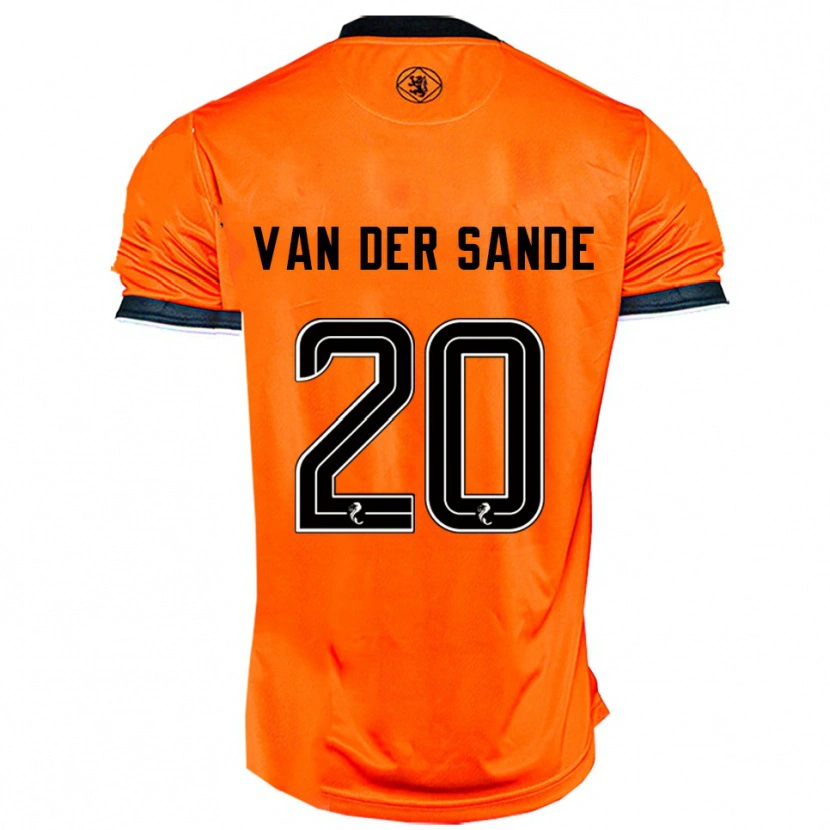 Danxen Uomo Maglia Jort Van Der Sande #20 Arancione Nero Kit Gara Home 2025/26 Maglietta