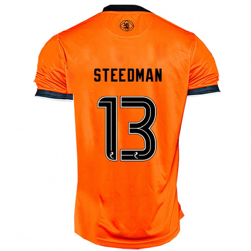Danxen Uomo Maglia Morgan Steedman #13 Arancione Nero Kit Gara Home 2025/26 Maglietta
