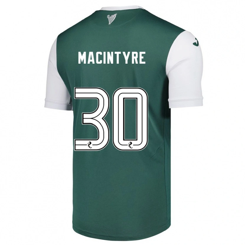 Danxen Uomo Maglia Jacob Macintyre #30 Verde Bianco Kit Gara Home 2025/26 Maglietta