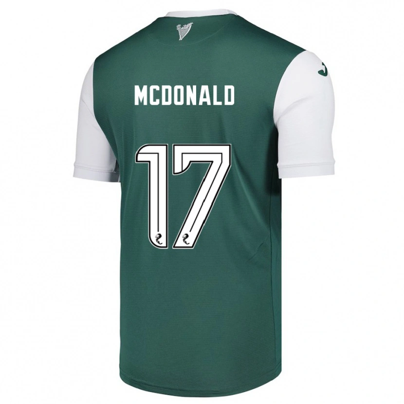 Danxen Uomo Maglia Josh Mcdonald #17 Verde Bianco Kit Gara Home 2025/26 Maglietta
