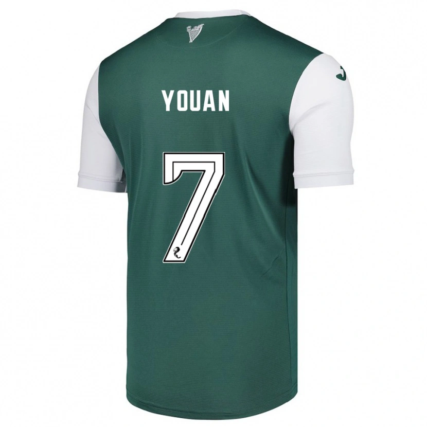 Danxen Uomo Maglia Élie Youan #7 Verde Bianco Kit Gara Home 2025/26 Maglietta