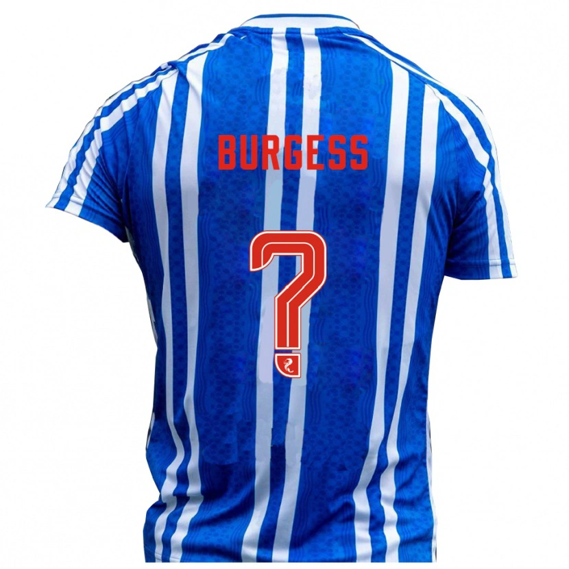 Danxen Uomo Maglia Logan Burgess #0 Blu Bianco Kit Gara Home 2025/26 Maglietta