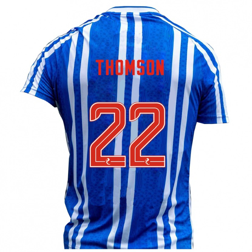 Danxen Uomo Maglia Jack Thomson #22 Blu Bianco Kit Gara Home 2025/26 Maglietta
