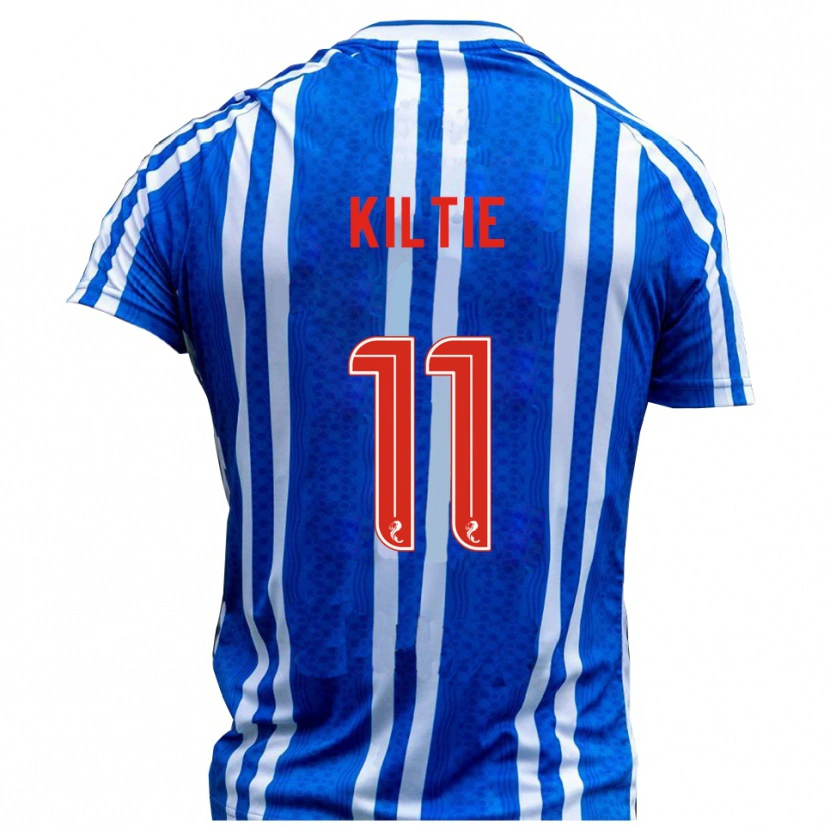 Danxen Uomo Maglia Greg Kiltie #11 Blu Bianco Kit Gara Home 2025/26 Maglietta