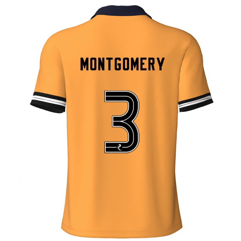 Danxen Uomo Maglia Adam Montgomery #3 Giallo Nero Kit Gara Home 2025/26 Maglietta