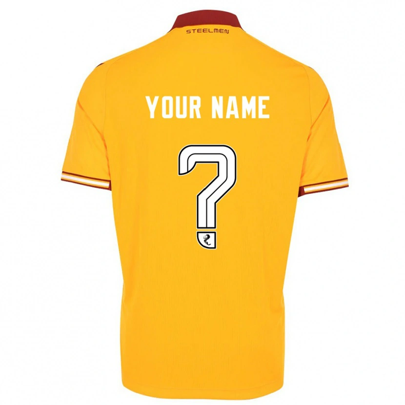 Danxen Uomo Maglia Il Tuo Nome #0 Giallo Bordeaux Kit Gara Home 2025/26 Maglietta