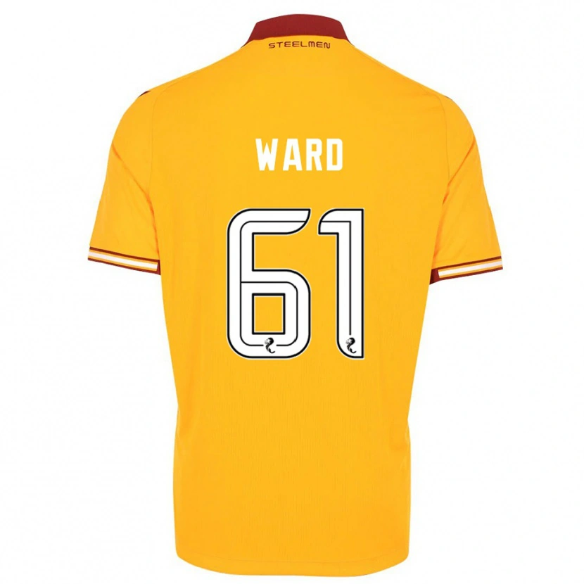 Danxen Uomo Maglia Calum Ward #61 Giallo Bordeaux Kit Gara Home 2025/26 Maglietta