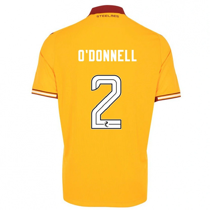 Danxen Uomo Maglia Stephen O'donnell #2 Giallo Bordeaux Kit Gara Home 2025/26 Maglietta
