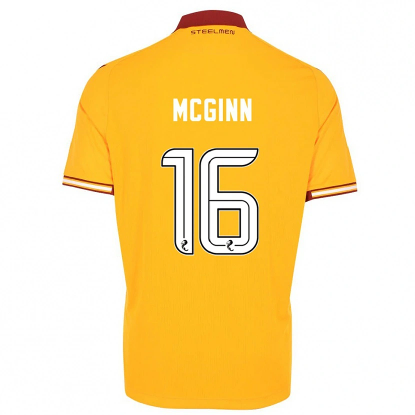 Danxen Uomo Maglia Paul Mcginn #16 Giallo Bordeaux Kit Gara Home 2025/26 Maglietta