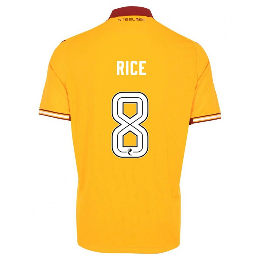 Danxen Uomo Maglia Katie Rice #8 Giallo Bordeaux Kit Gara Home 2025/26 Maglietta