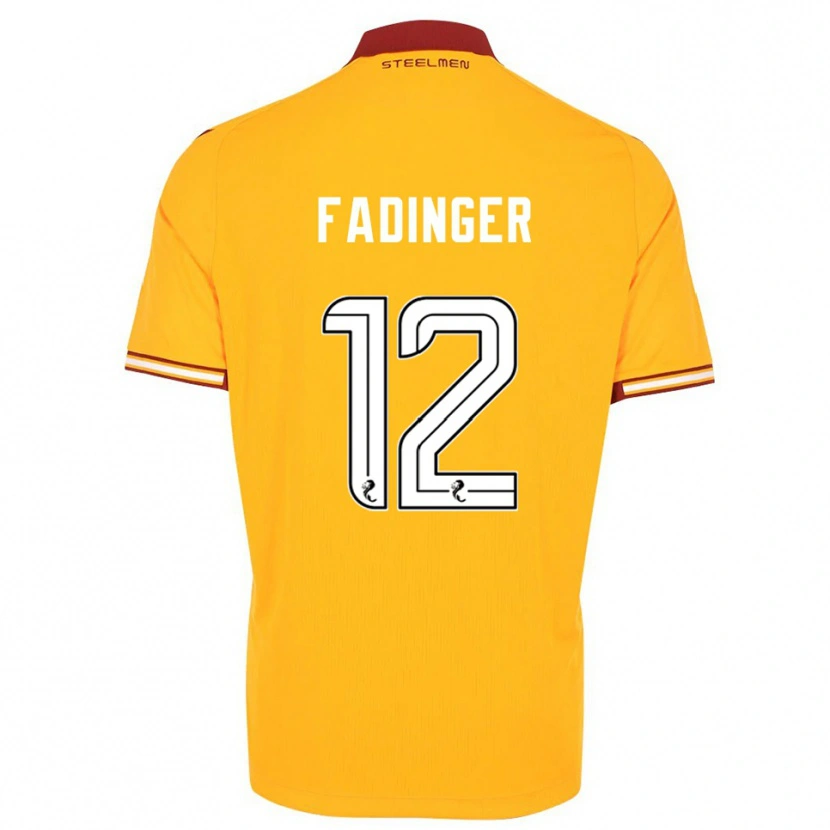 Danxen Uomo Maglia Lukas Fadinger #12 Giallo Bordeaux Kit Gara Home 2025/26 Maglietta