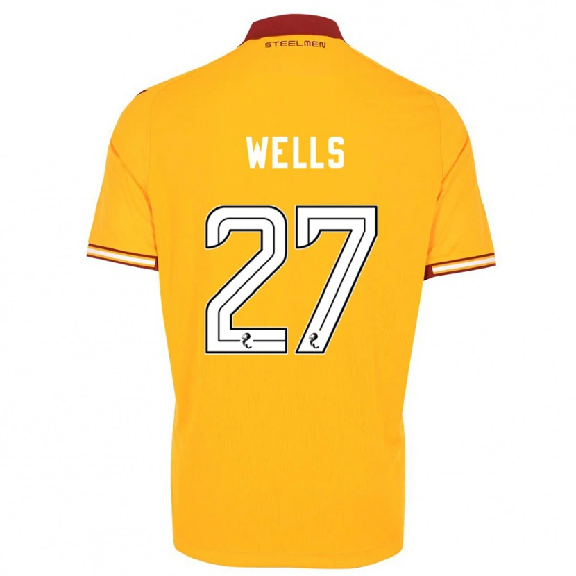 Danxen Uomo Maglia Dylan Wells #27 Giallo Bordeaux Kit Gara Home 2025/26 Maglietta