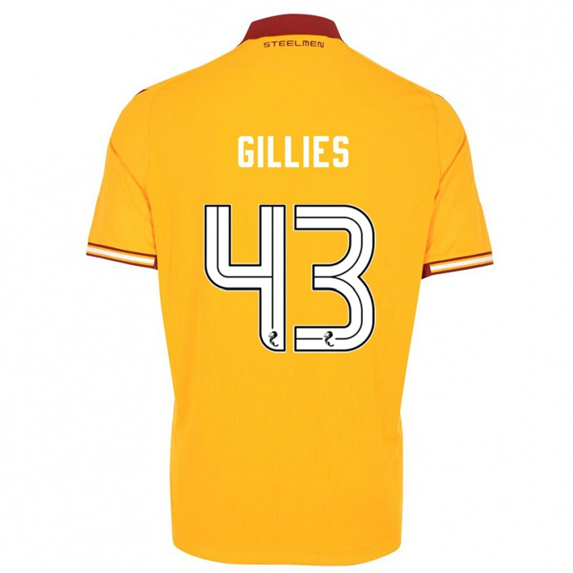 Danxen Uomo Maglia Jay Gillies #43 Giallo Bordeaux Kit Gara Home 2025/26 Maglietta