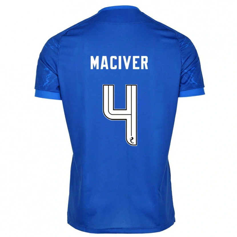 Danxen Uomo Maglia Ellie Maciver #4 Blu Bianco Kit Gara Home 2025/26 Maglietta