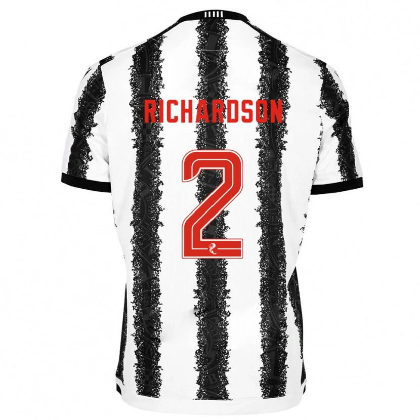 Danxen Uomo Maglia Jayden Richardson #2 Bianco Nero Kit Gara Home 2025/26 Maglietta