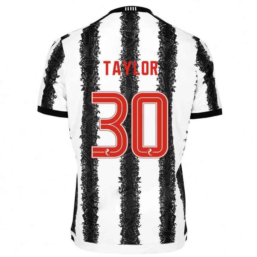 Danxen Uomo Maglia Fraser Taylor #30 Bianco Nero Kit Gara Home 2025/26 Maglietta