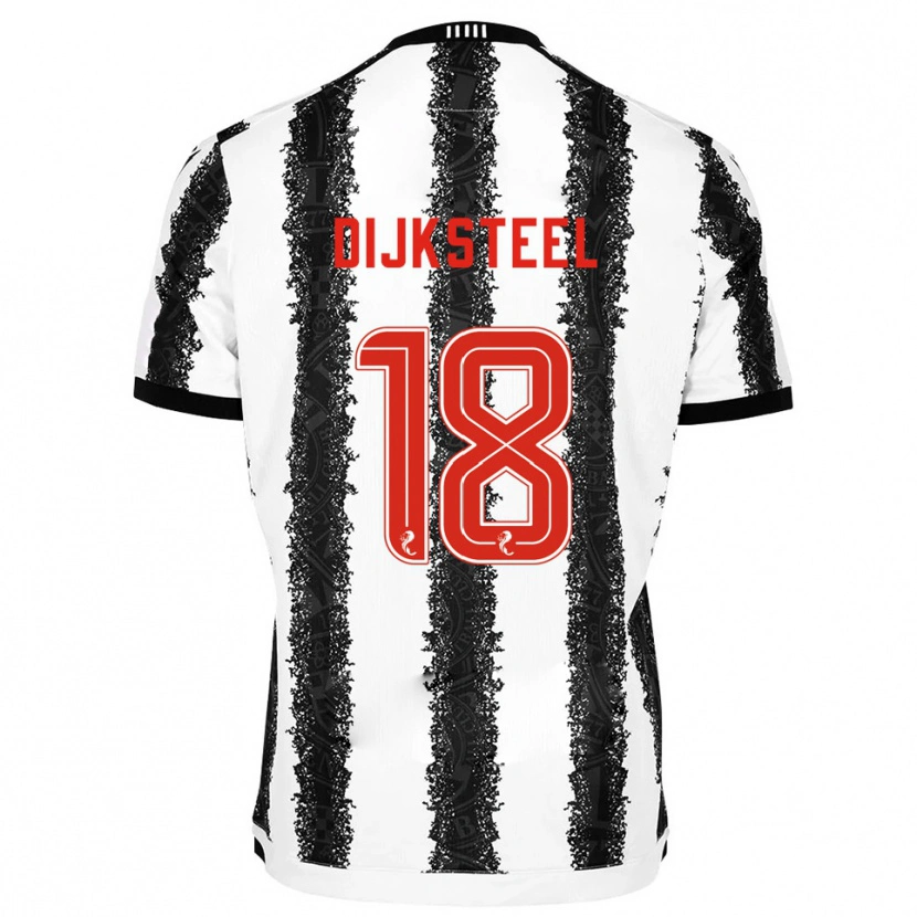 Danxen Uomo Maglia Malik Dijksteel #18 Bianco Nero Kit Gara Home 2025/26 Maglietta
