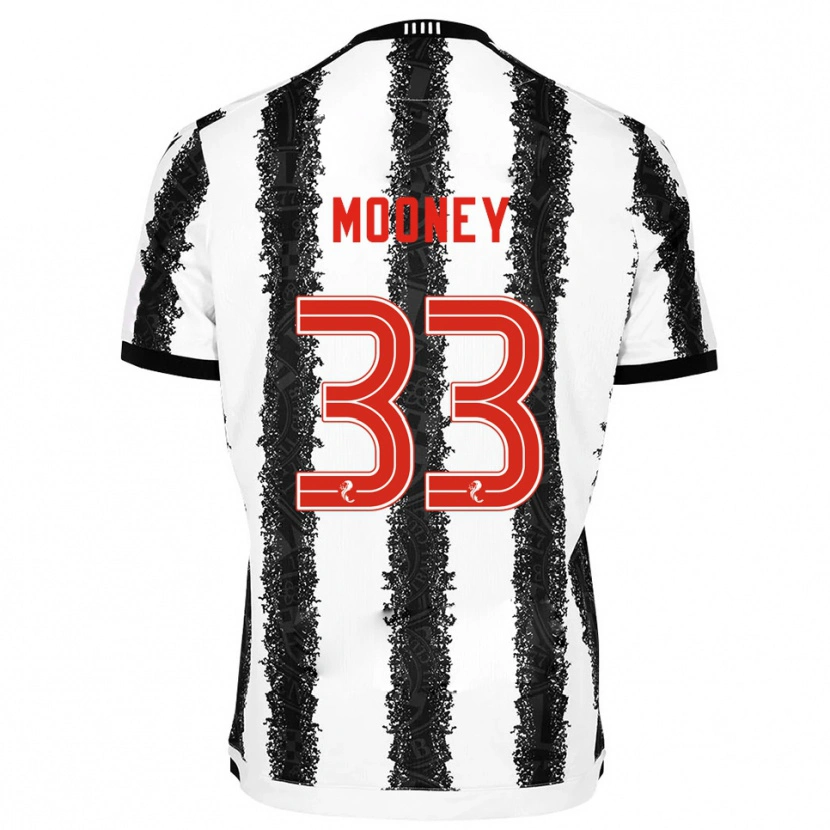 Danxen Uomo Maglia Evan Mooney #33 Bianco Nero Kit Gara Home 2025/26 Maglietta