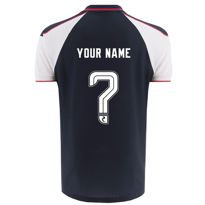 Danxen Uomo Maglia Il Tuo Nome #0 Blu Navy Bianco Kit Gara Home 2025/26 Maglietta