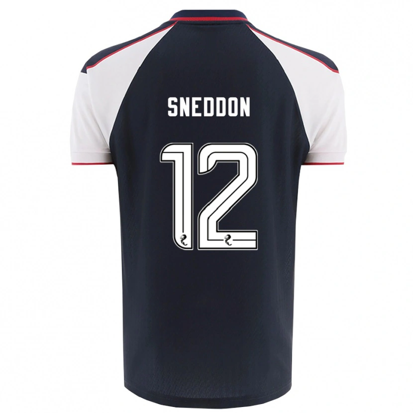 Danxen Uomo Maglia Jamie Sneddon #12 Blu Navy Bianco Kit Gara Home 2025/26 Maglietta
