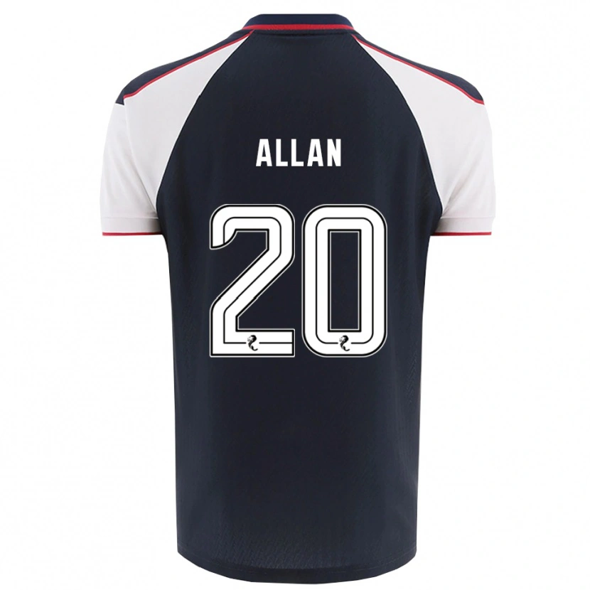 Danxen Uomo Maglia Connor Allan #20 Blu Navy Bianco Kit Gara Home 2025/26 Maglietta