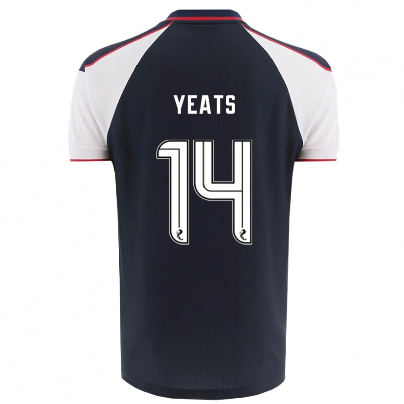 Danxen Uomo Maglia Finn Yeats #14 Blu Navy Bianco Kit Gara Home 2025/26 Maglietta