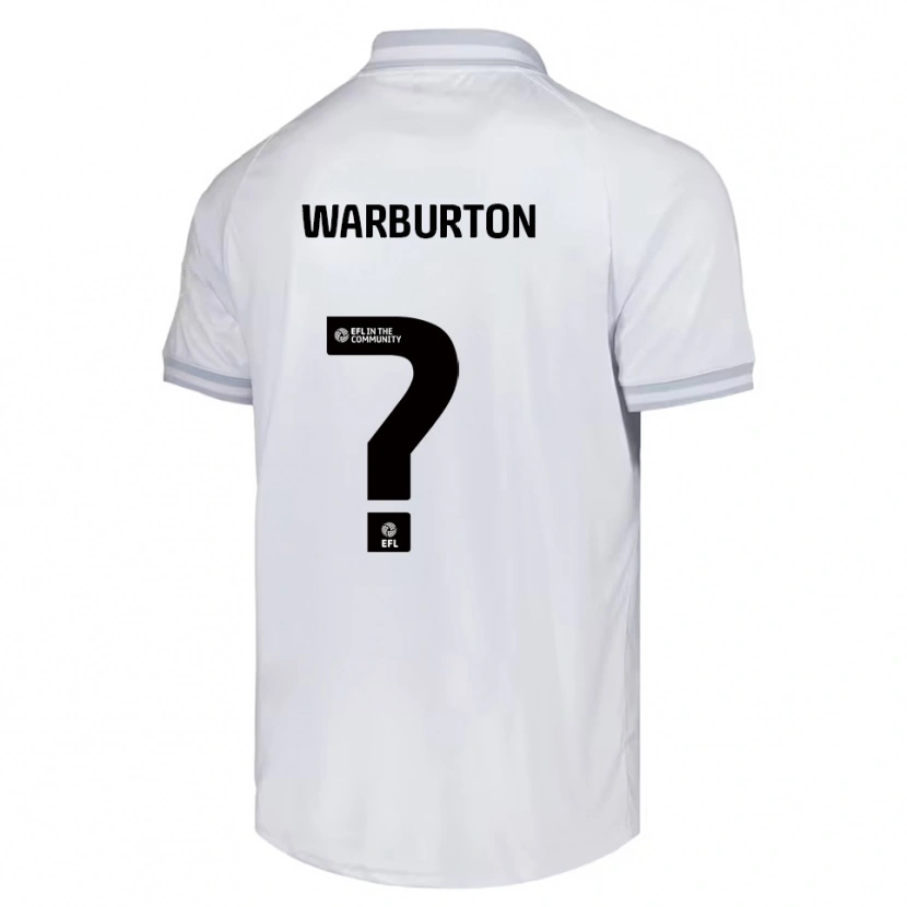 Danxen Uomo Maglia Owen Warburton #0 Bianco Grigio Nero Kit Gara Away 2025/26 Maglietta