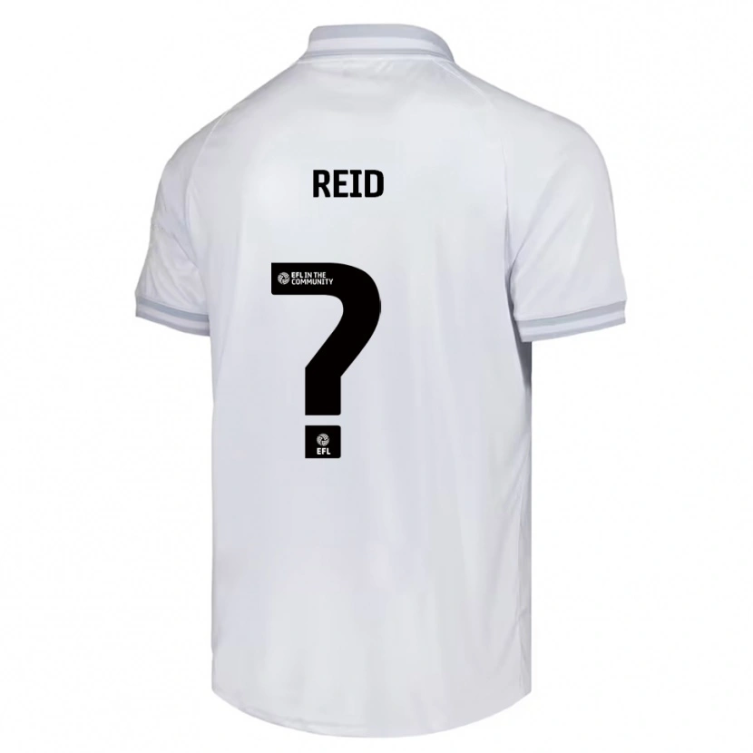 Danxen Uomo Maglia Kallum Reid #0 Bianco Grigio Nero Kit Gara Away 2025/26 Maglietta