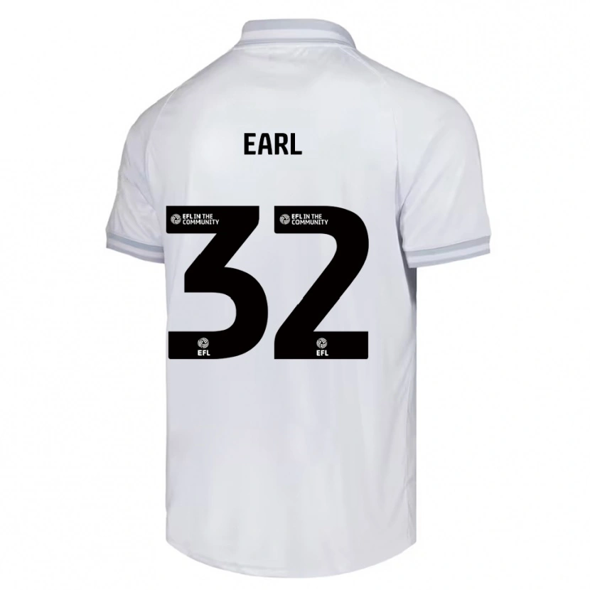 Danxen Uomo Maglia Josh Earl #32 Bianco Grigio Nero Kit Gara Away 2025/26 Maglietta